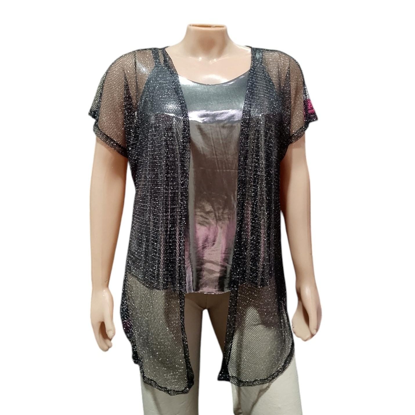 saco de red con brillo ESMADIER Kimono de Red con Brillo - Image 1